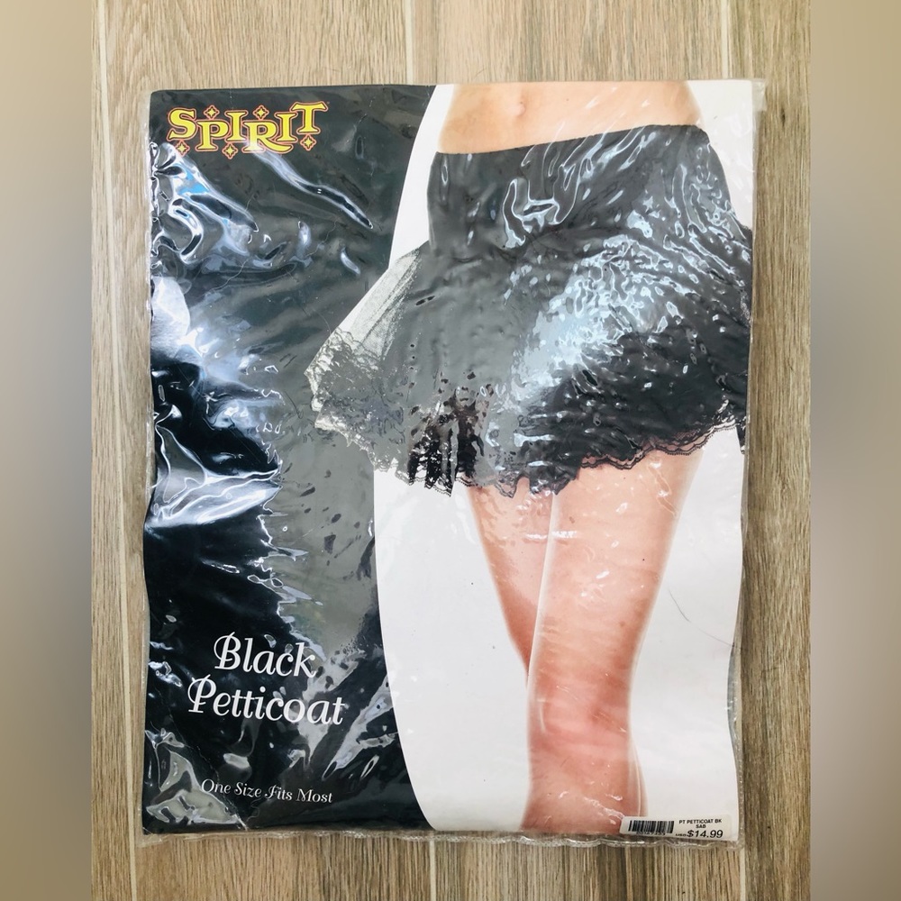Spirit Halloween Black Lace Tulle Petticoat One Size